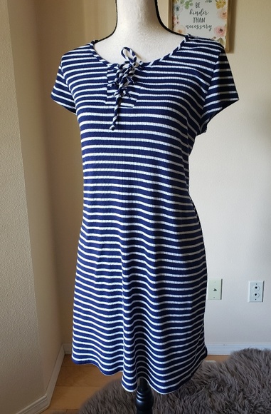 love, Fire Dresses & Skirts - Navy blue & white striped dress